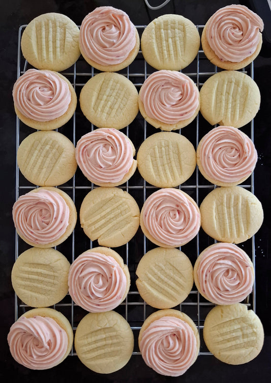 VANILLA MELTING MOMENTS WITH STRAWBERRY BUTTERCREAM FILLING - RECIPE
